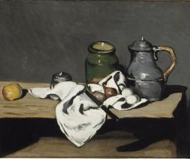 Paul Cézanne (1839-1906), Nature morte à la bouilloire. Entre 1867 et 1869, peinture (huile sur toile), 64,5 × 81 cm. Paris, musée d’Orsay