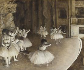 Edgar Degas (1834-1917), Répétition d’un ballet sur la scène. 1874, peinture (huile sur toile), 65 × 81,5 cm. Paris, musée d’Orsay