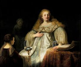 Rembrandt Harmensz. van Rijn (1606-1669), Judith lors du banquet d’Holopherne. 1634, peinture (huile sur toile), 143 × 154,7 cm. Espagne, Madrid, musée du Prado