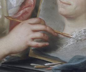 Rosalba Giovanna Carriera (1675-1757), Autoportrait. 1709, dessin (pastel sur papier), 71 × 57 cm. Italie, Florence, galerie des Offices