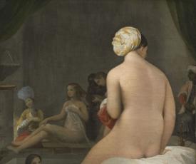 Jean-Auguste-Dominique Ingres (1780-1867), La Petite Baigneuse. Intérieur de harem. 1828, peinture (huile sur toile), 35 × 27 cm. Paris, musée du Louvre (RF 1728)