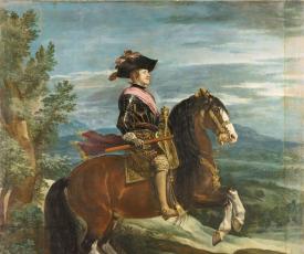 Diego Velázquez (1599-1660), Philippe IV à cheval. Provient du salon des Royaumes du palais du Buen Retiro, à Madrid (Espagne). Vers 1635, peinture (huile sur toile), 303 × 317 cm. Espagne, Madrid, musée du Prado