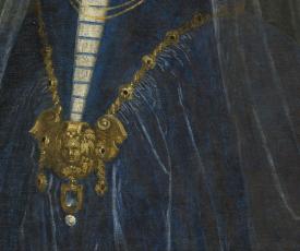 Paolo Caliari, dit Véronèse (1528-1588), Une patricienne de Venise, dit La Belle Nani. Détail de la robe bleue. Vers 1560, peinture (huile sur toile), 119 × 103 cm. Paris, musée du Louvre, RF 2111