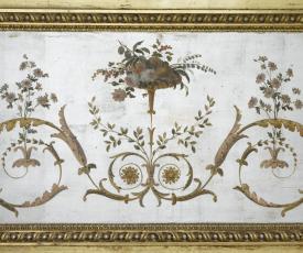 Sous la conduite de Pierre Rousseau (1751-1829), boudoir d’Argent de la reine Marie-Antoinette au château de Fontainebleau. 1785-1786, architecture. Château de Fontainebleau