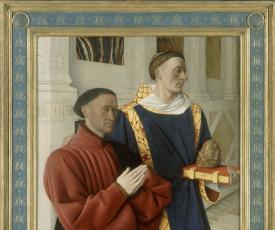 Etienne Chevalier avec saint Etienne - Jean Fouquet - diptyque de Melun - Berlin, Gemäldegalerie