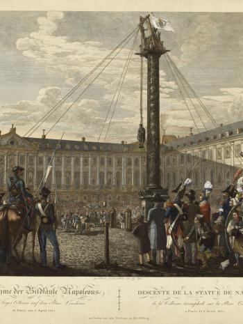 La descente de la statue de Napoléon Ier le 8 avril 1814