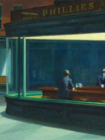 Toile prête à accrocher Edward Hopper Nighthawks, oeuvre d'art murale