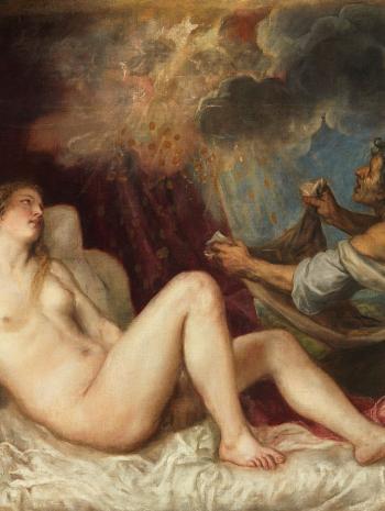 Nu féminin, Danaë recevant la pluis d'or de Zeus