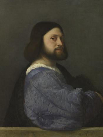 portrait d'un homme en velours bleu