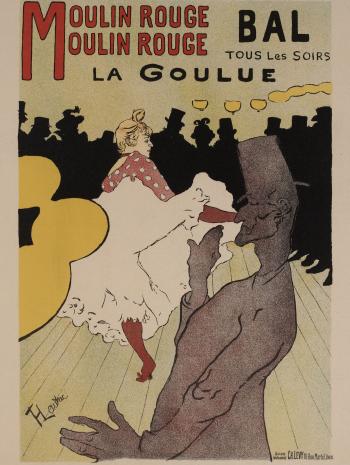 affiche avec un homme maigre et une danseuse
