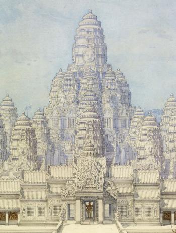 dessin du temple du bayon