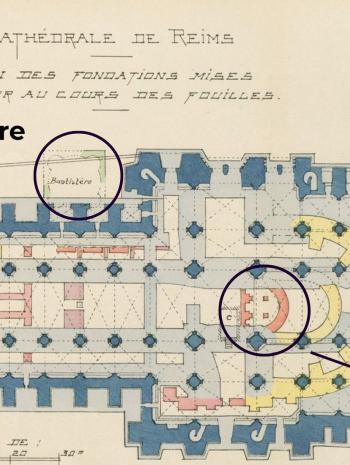 Plan des fondations de la cathédrale de Reims