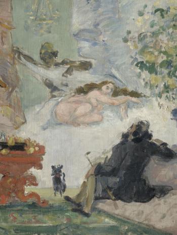 un homme regardant une femme dans un lit