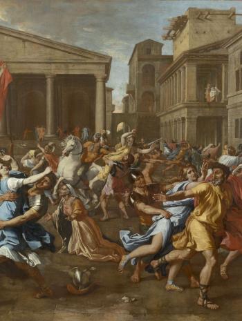 scène antique de chaos, enlèvement des Sabines