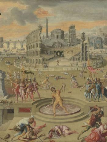 scène dans une Rome imaginaire d'un massacre