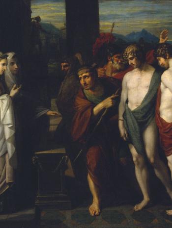 hommes et femmes vêtus à l'antique