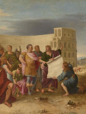 Vespasien faisant élever le Colisée à Rome