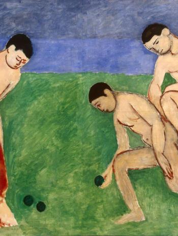 joueurs de boules nus