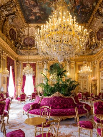 salon avec un lustre 