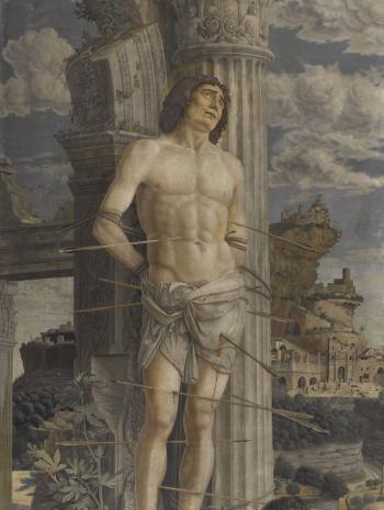 saint sébastien attaché à une colonne