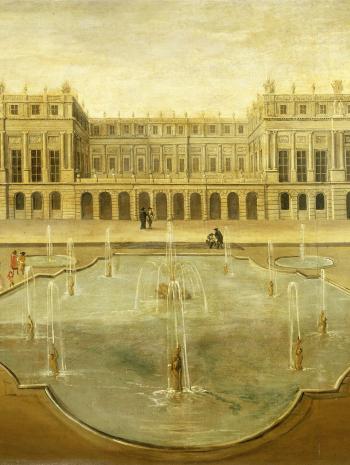 Vue du château de Versailles sur le Parterre d’eau