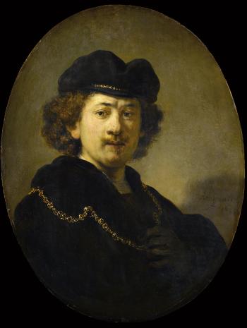 autoportrait de Rembrand avec une chaine d'or
