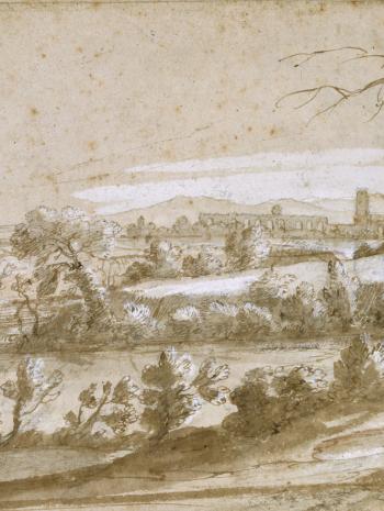 Paysage pris dans la campagne de Rome Claude Gellée dit Le Lorrain (1600-1682)