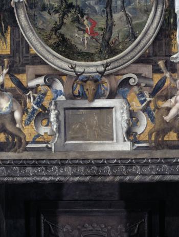 Cheminée peinte de la chambre du connétable Anne de Montmorency