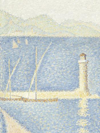 Paul Signac (1863-1935), Femmes au puits (Jeunes Provençales au puits. Décoration pour un panneau dans la pénombre [détail du chemin sur la colline]). 1892, peinture (huile sur toile), 194,5 × 130 cm. Paris, musée d’Orsay (RF 1979 5)