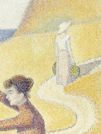 Paul Signac (1863-1935), Femmes au puits (Jeunes Provençales au puits. Décoration pour un panneau dans la pénombre [détail du chemin sur la colline]). 1892, peinture (huile sur toile), 194,5 × 130 cm. Paris, musée d’Orsay (RF 1979 5)