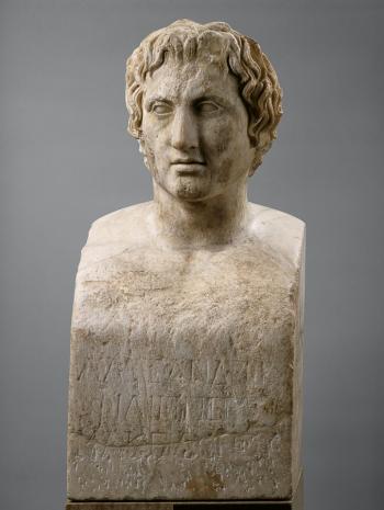 Portrait d’Alexandre le Grand (356-323 av. J.-C.) d’après Lysippe (IVe siècle av. J.-C.)