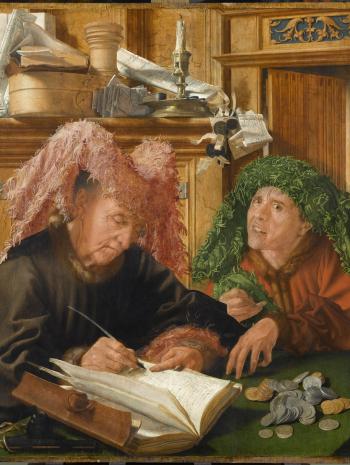 Marinus Van Reymerswaele (vers 1489 – vers 1546 [?]), Les Collecteurs d’impôt. Vers 1535, huile sur bois, 94 × 77 cm. Paris, musée du Louvre (no inv. R.F. 1989-6)