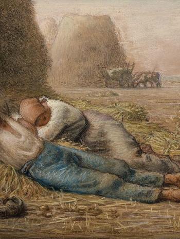 Jean-François Millet (1814-1875), La Méridienne. 1866, peinture (pastel), 29,2 × 41,9 cm. États-Unis d’Amérique, Boston, Museum of Fine Arts (17.1511)