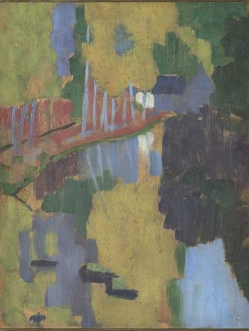 Paul Sérusier (1864-1927), Le Talisman (Paysage au bois d’Amour). Octobre 1888, peinture (huile sur bois), 27 × 21,5 cm. Paris, musée d’Orsay (RF 1985 13)