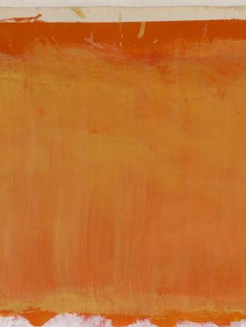 Marcus Rothkowitz dit Mark Rothko (1903-1970), Sans titre (détail de la partie supérieure, montrant l’aspect translucide de la couche picturale). 1969, peinture (acrylique sur papier), 116,7 × 106,2 cm. États-Unis d’Amérique, Chicago, The Art Institute of Chicago (Gift of the Mark Rothko Foundation, 1986.121)
