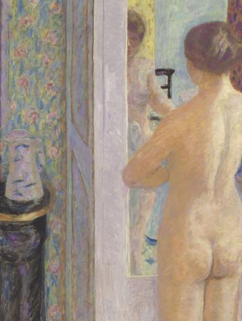 Pierre Bonnard (1867-1947), La Toilette (Toilette rose). 1914, repris en 1921, peinture (huile sur toile), 119,5 × 79 cm. Paris, musée d’Orsay