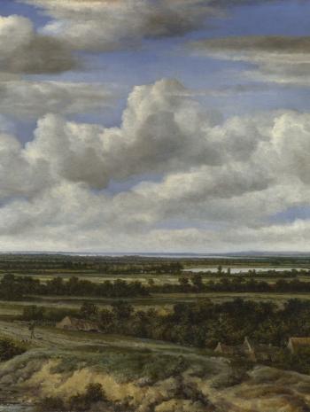 Philips Koninck (1619-1688), Un vaste paysage avec une route près d’une rivière (titre anglais : An Extensive Landscape with a Road by a River). 1655, peinture (huile sur toile), 137,4 × 167,7 cm. Royaume-Uni, Londres, The National Gallery (Bought, 1971 ; NG6398)