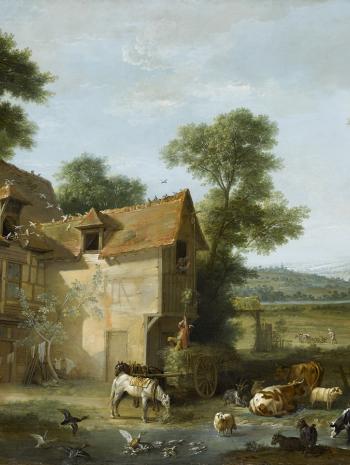 Jean-Baptiste Oudry (1686-1755), La Ferme (L’Agriculture, dit aussi la France). 1750, peinture (huile sur toile), 130 × 212 cm. Paris, musée du Louvre