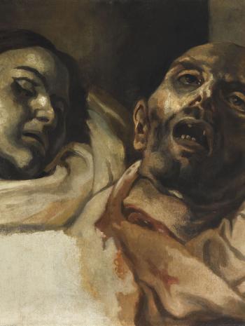 D’après Théodore Géricault (1791-1824), Les Suppliciés. Original de la première moitié du XIXe siècle, peinture (huile sur papier marouflé sur toile), 46 × 55 cm. Dijon, musée Magnin (1938 F 414)