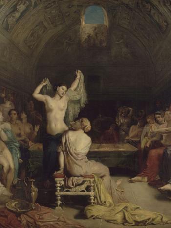 Théodore Chassériau (1819-1856), Le Tepidarium, « salle où les femmes de Pompéi venaient se reposer ou se sécher en sortant du bain ». 1853, peinture (huile sur toile), 171 × 258 cm. Paris, musée d’Orsay (RF 71)