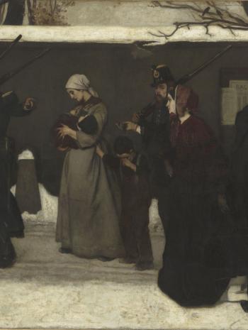 Alfred Stevens (1823-1906), Ce qu’on appelle le vagabondage, dit aussi Les Chasseurs de Vincennes. 1854, peinture (huile sur toile), 131 × 164,5 cm. Paris, musée d’Orsay (RF 20847)