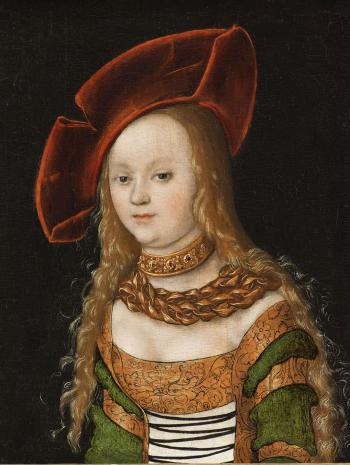 Lucas Cranach l’Ancien (1472-1553), Portrait de jeune fille. XVIe siècle, peinture (huile sur bois), 31 × 26 cm. Toulouse, Fondation Bemberg (1016)