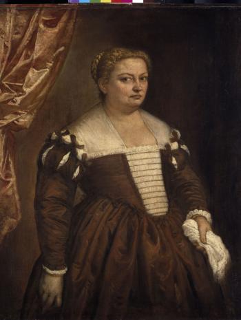 Paolo Caliari, dit Véronèse (1528-1588), Portrait d’une dame. Vers 1570, peinture (huile sur toile), 117,3 × 100,8 cm. Allemagne, Munich, Bayerische Staatsgemäldesammlungen, Alte Pinakothek, 594