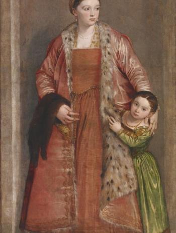 Paolo Caliari, dit Véronèse (1528-1588), Portrait de la comtesse Livia da Porto Thiene et sa fille Deidamia. 1552, peinture (huile sur toile), 208,4 × 121 cm. États-Unis d’Amérique, Baltimore, The Walters Art Museum, Acquired by Henry Walters, 1921, 37.541