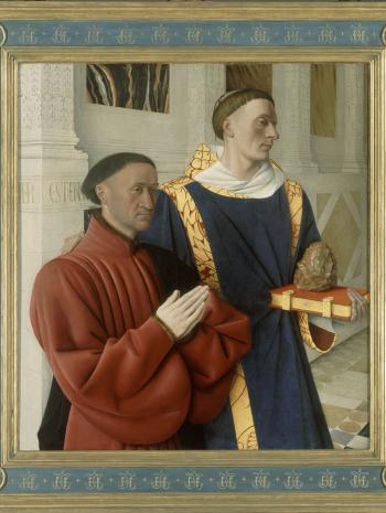 Etienne Chevalier avec saint Etienne - Jean Fouquet - diptyque de Melun - Berlin, Gemäldegalerie