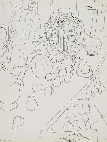Nature morte, fruits et potiche