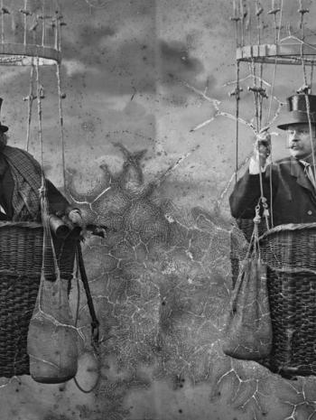 Nadar dans un ballon - 5 Mai 1909 - photographie -  Médiathèque de l'architecture et du patrimoine