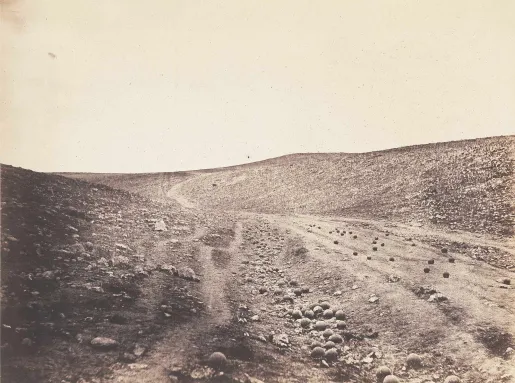 Roger Fenton, The Valley of the Shadow of Death (La Vallée de l'Ombre de la Mort), épreuve sur papier salé, 1855
