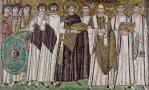 Justinien Ier, l'évêque Massiamiano, Giuliano Argentario et les dignitaires