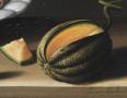 Coupe de cerises, prunes et melon